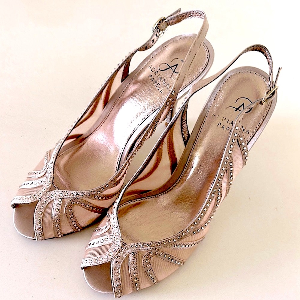 Adrianna Papell Women's Gold Slingback Heels